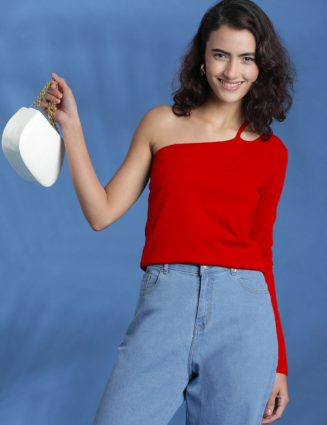 Kotty Women Solid One Shoulder Top