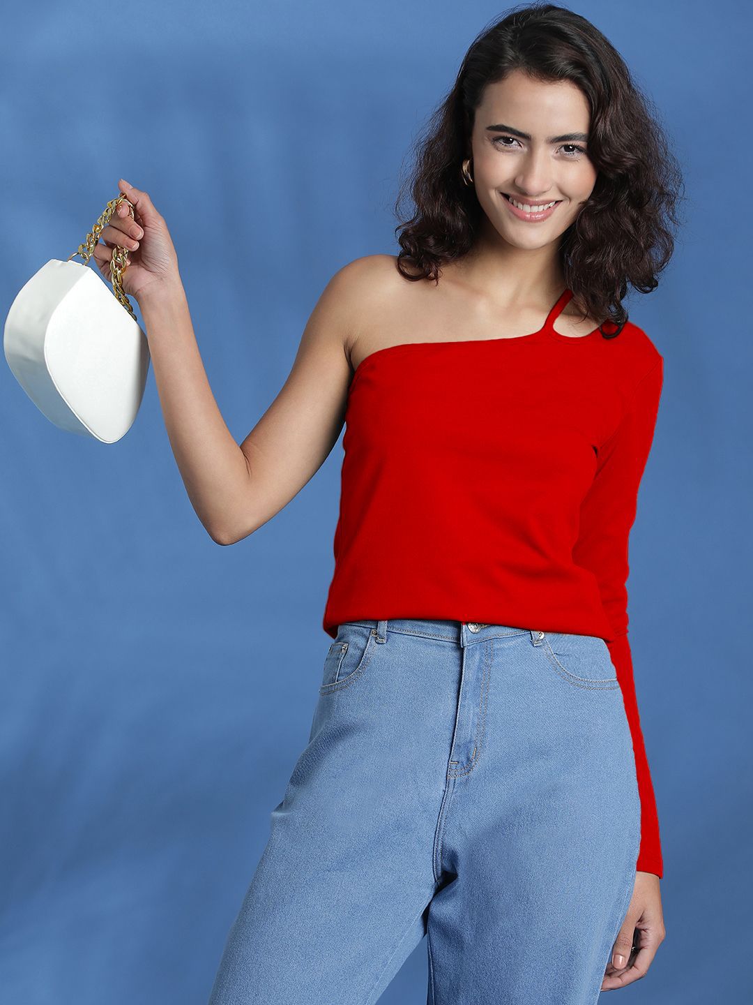 Kotty Women Solid One Shoulder Top