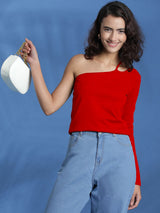 Kotty Women Solid One Shoulder Top