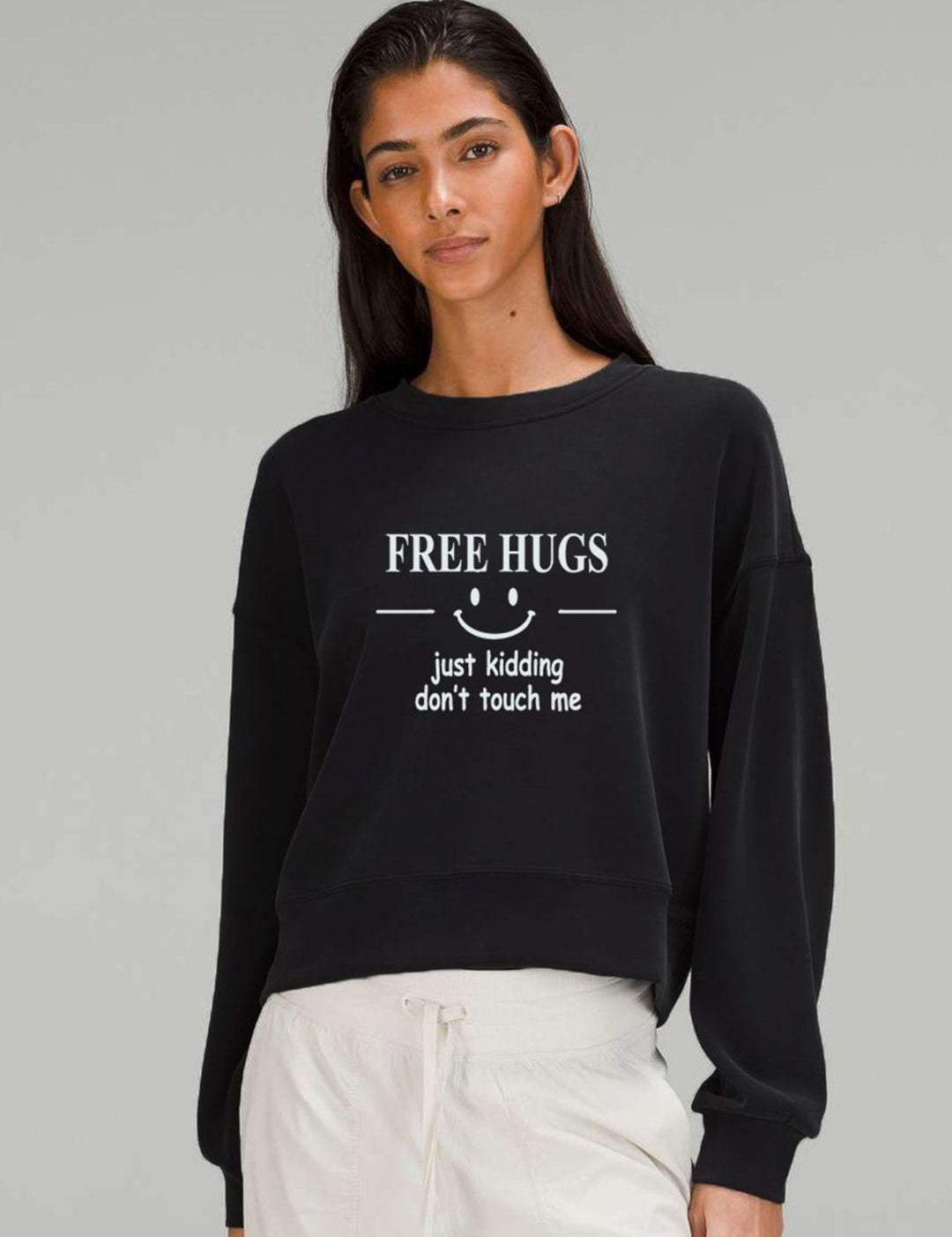 Kotty Women Typography Printed Round Neck Long Sleeves Pullover Sweatshirt