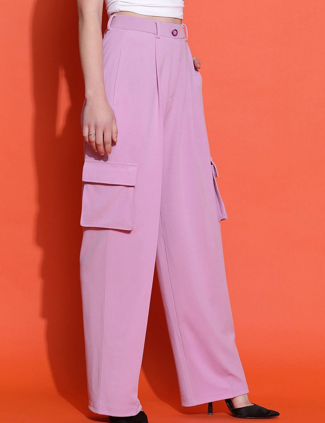 Kotty Women Classic High-Rise Straight Fit Parallel Trousers