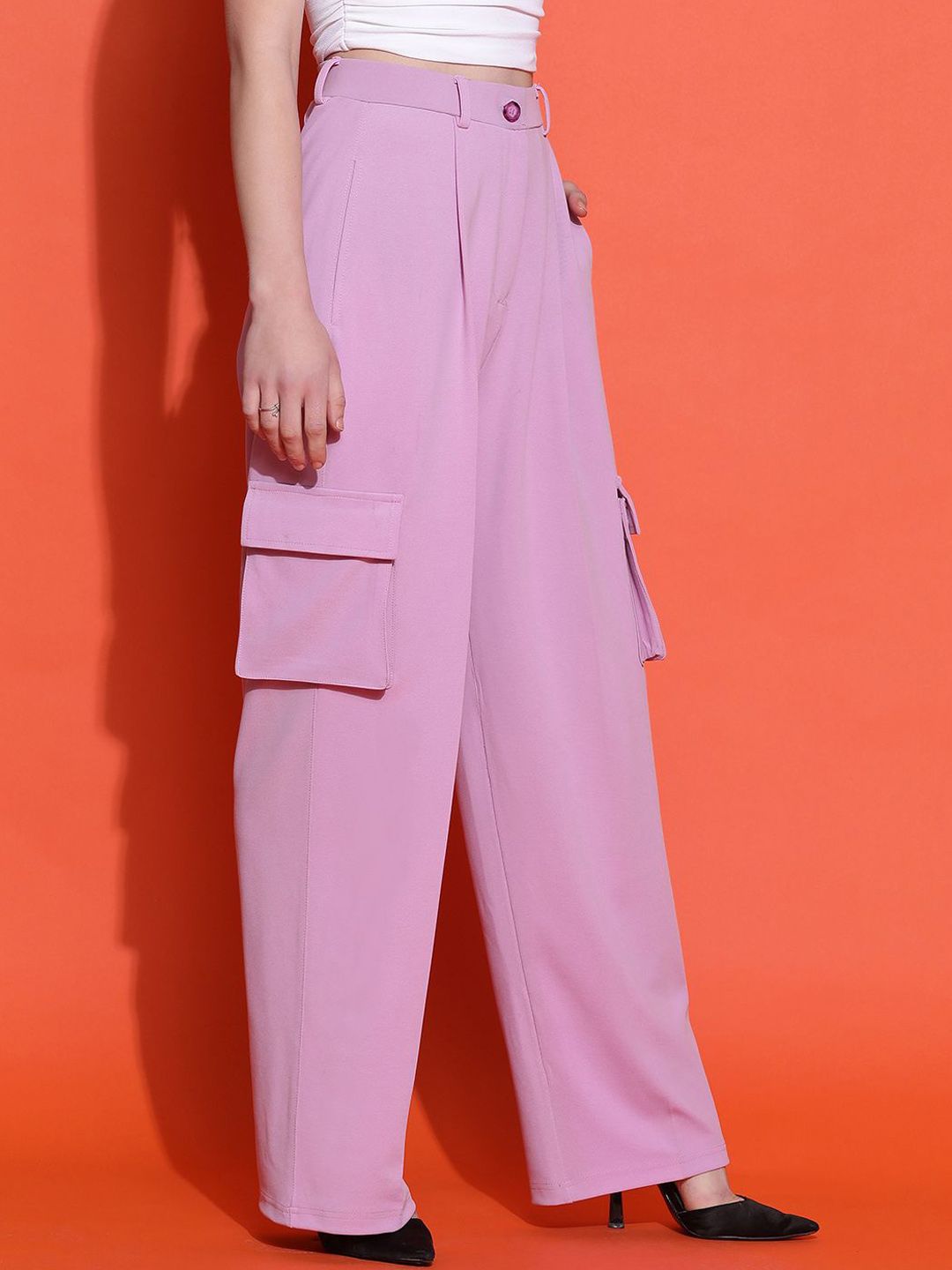 Kotty Women Classic High-Rise Straight Fit Parallel Trousers