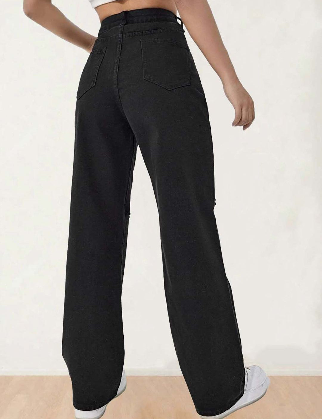 Kotty Women Relaxed Fit High-Rise Slash Knee Stretchable Jeans