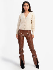 Kotty Women Cotton V-Neck Long Sleeves Cardigan Sweaters