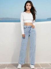 Kotty Women Jean Straight Fit High-Rise Stretchable Jeans