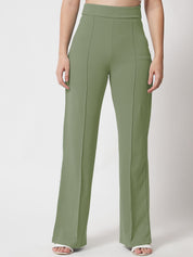 Kotty Women Relaxed Straight Fit High-Rise Pleated Trouser