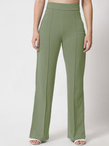 Kotty Women Relaxed Straight Fit High-Rise Pleated Trouser