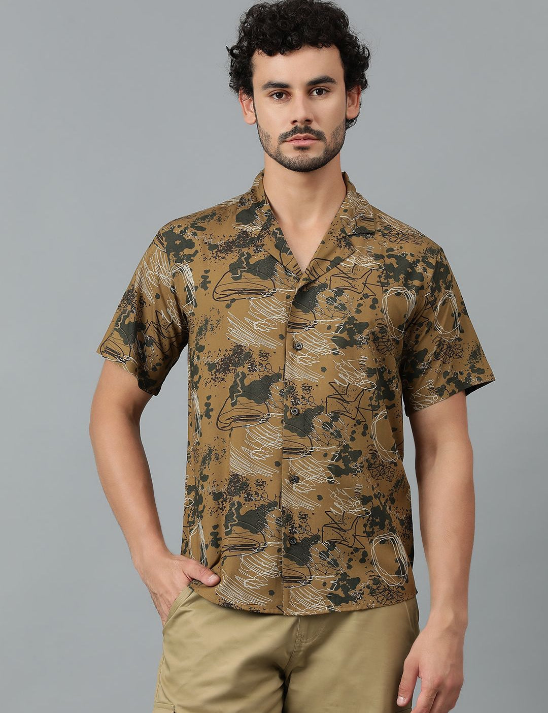 Kotty Men Abstract Printed Casual Shirt