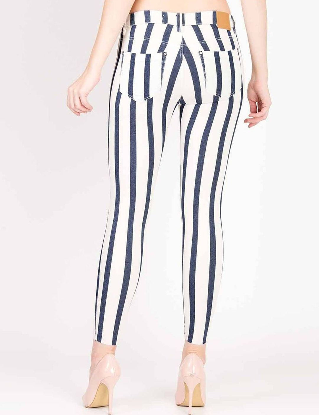 Kotty Women Striped Skinny Fit Low-Rise Stretchable Jeans