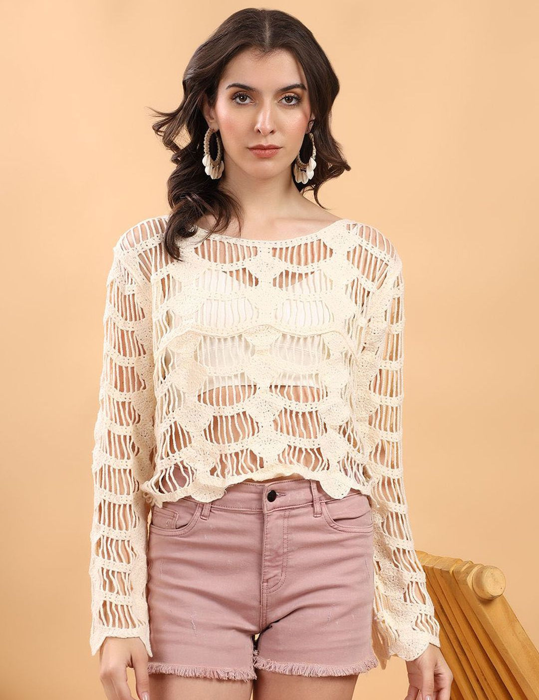 Kotty Self Design Cotton Regular Top