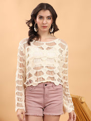 Kotty Self Design Cotton Regular Top