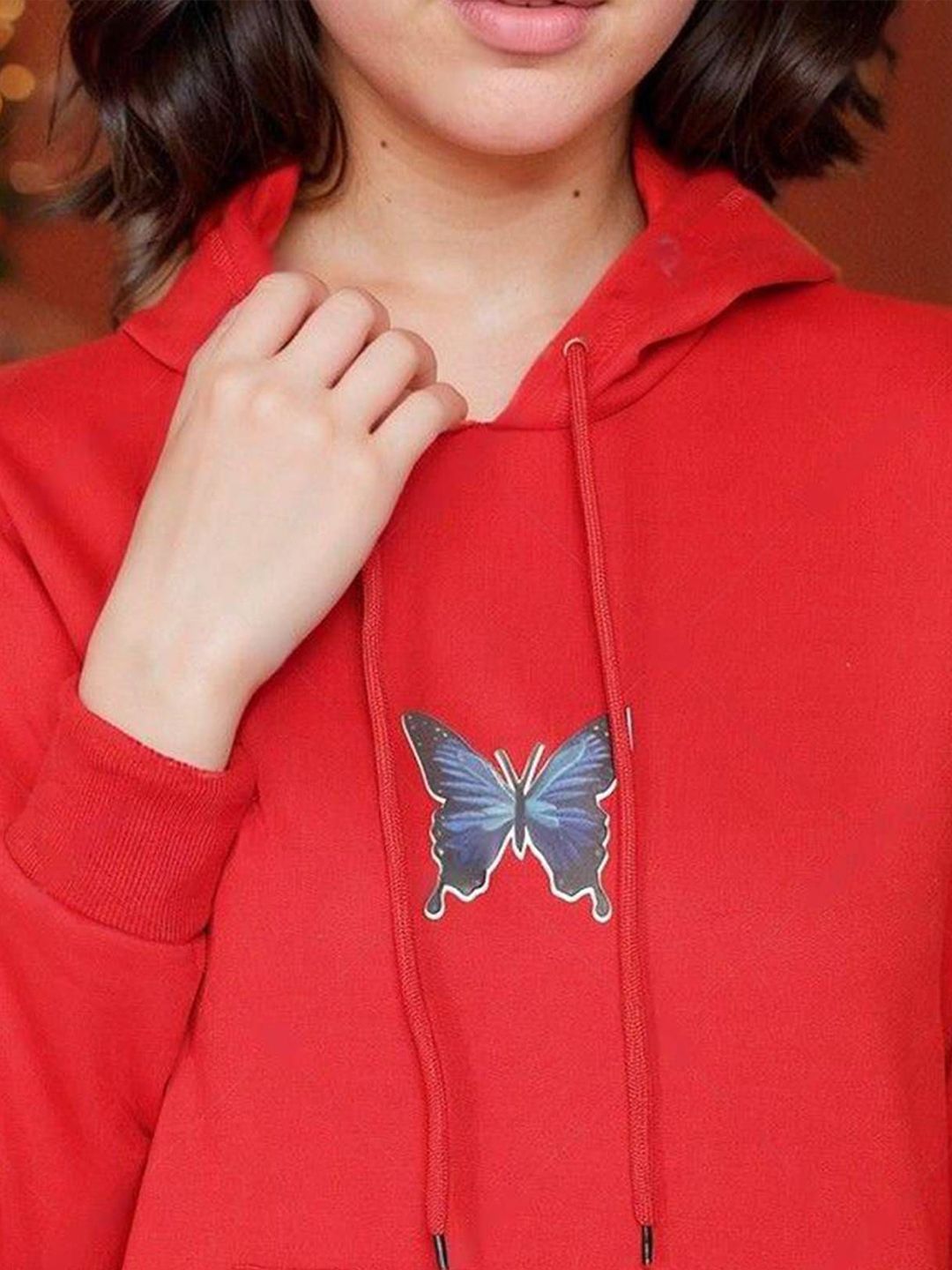 Kotty Women Printed Hooded Pullover Therma-Fit Cotton Sweatshirt