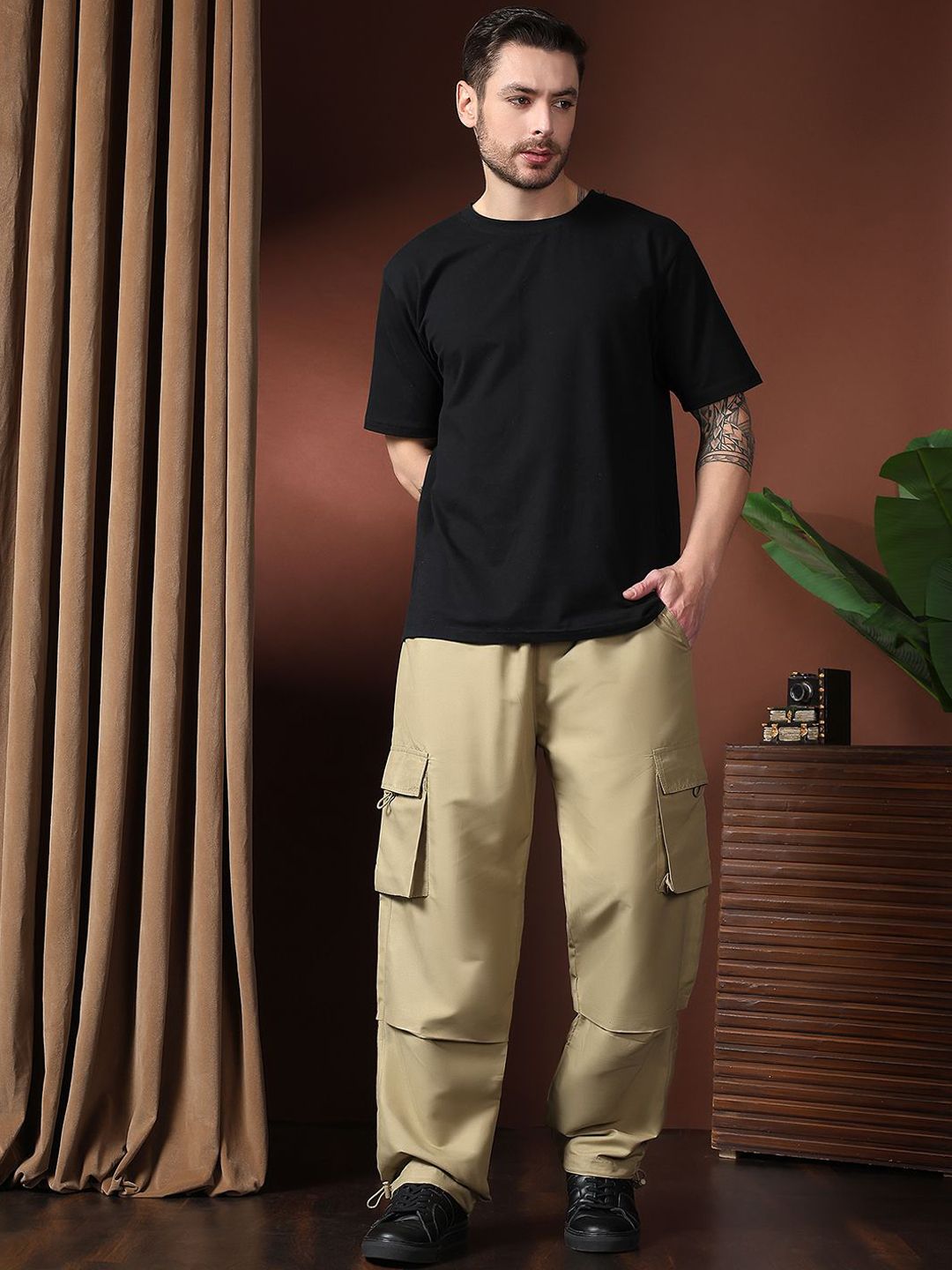 Kotty Men Relaxed Easy Wash Cargos Trousers