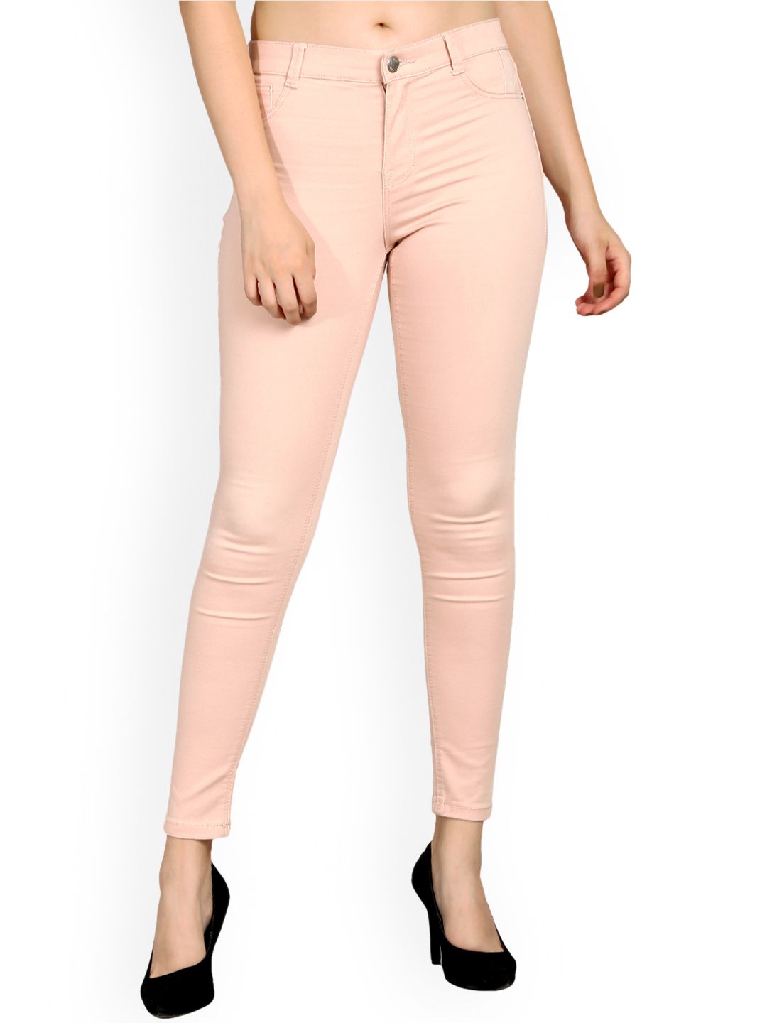 Kotty Women Pink Skinny Fit High-Rise Clean Look Jeans