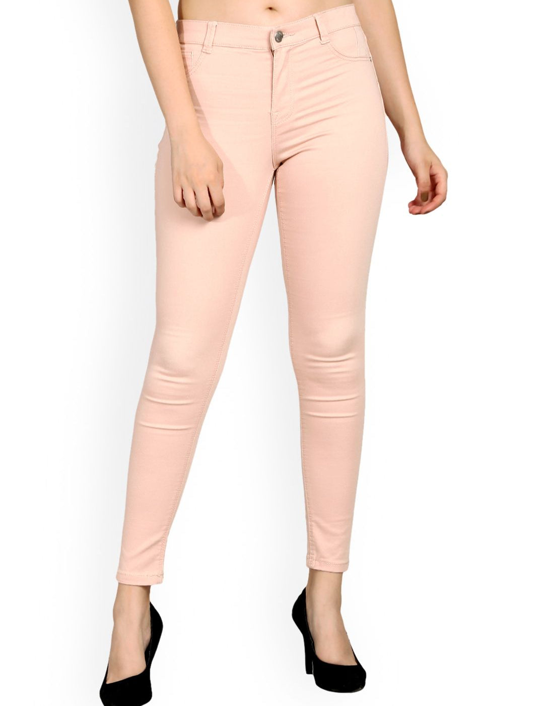 Kotty Women Pink Skinny Fit High-Rise Clean Look Jeans