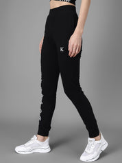 Kotty Women Black & White Printed Joggers