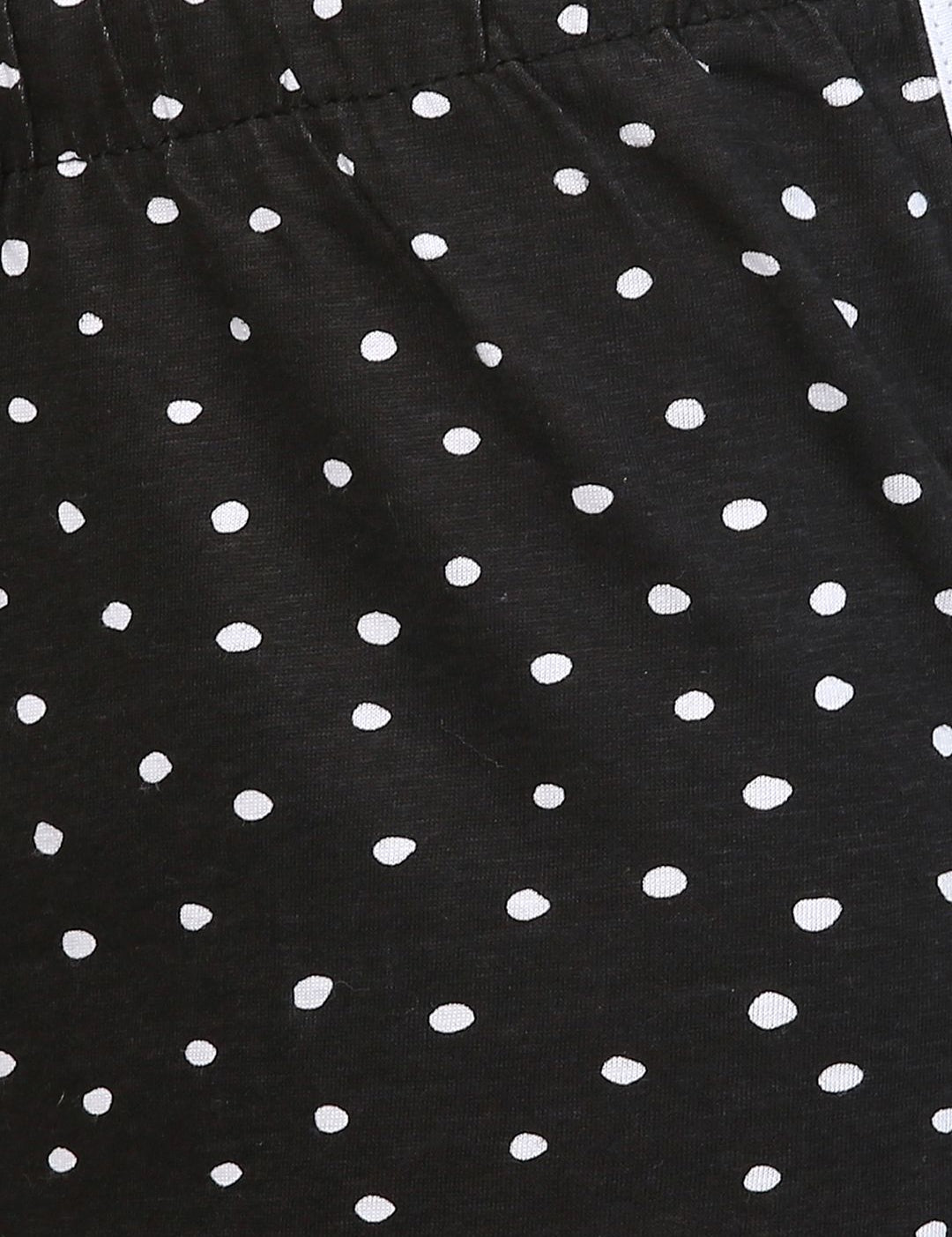 Kotty Women Black Polka Dots Printed Lounge Shorts