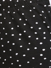 Kotty Women Black Polka Dots Printed Lounge Shorts