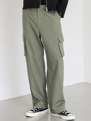 Kotty Men Relaxed Low-Rise Easy Wash Cargos Trousers