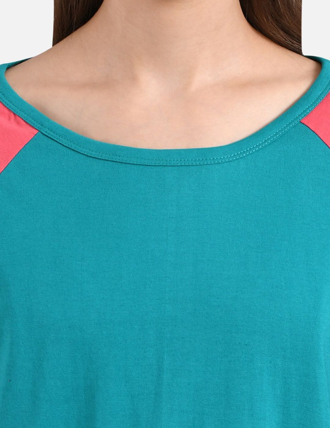 Kotty Women Blue Solid Round Neck T-shirt