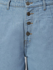 Kotty Women Blue Flared High-Rise Cotton Clean Look Jeans