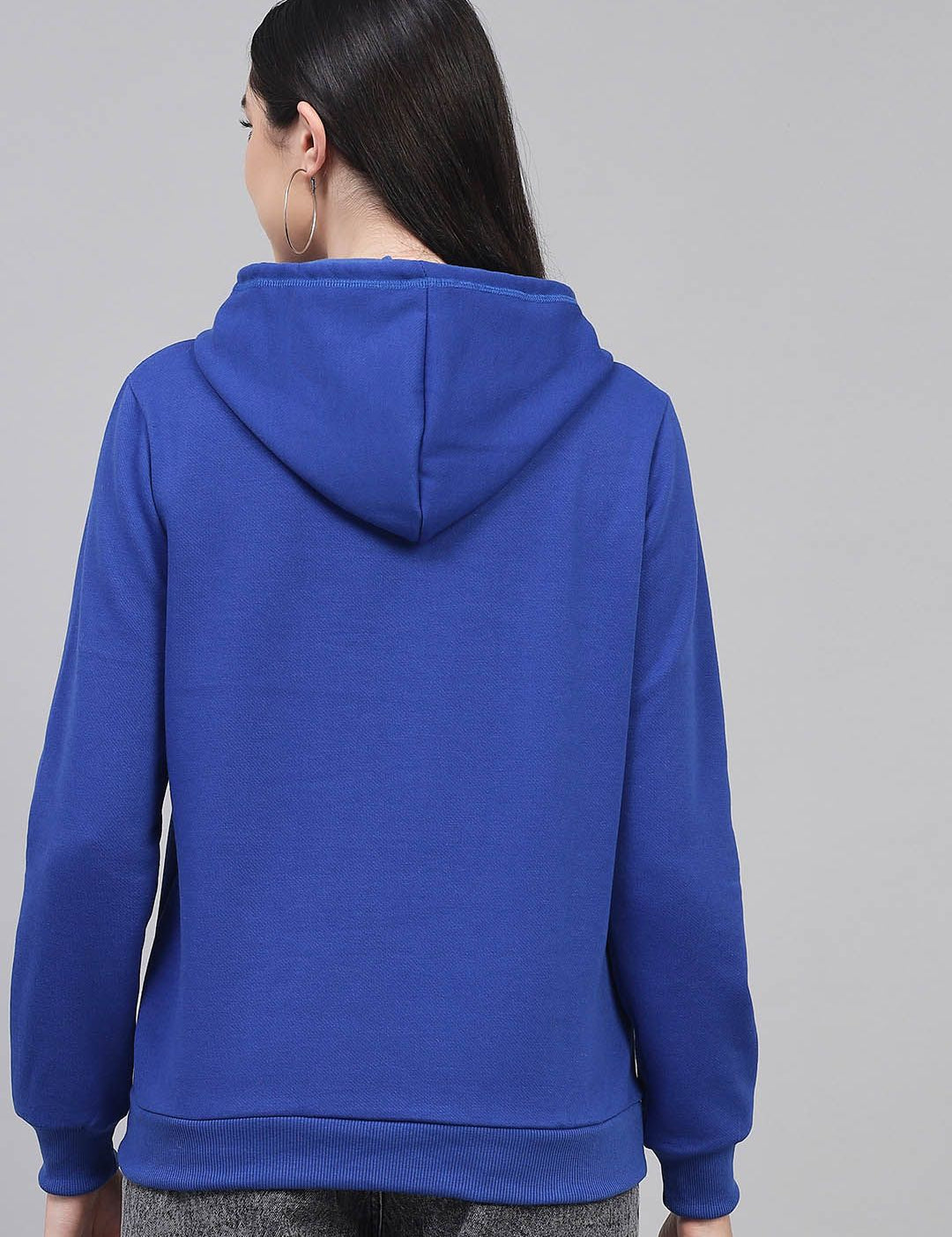 Kotty Women Blue & Black Butterfly Printed Hooded Sweatshirt