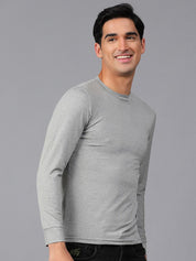 Kotty Grey Round Neck Long Sleeves Regular T-shirt