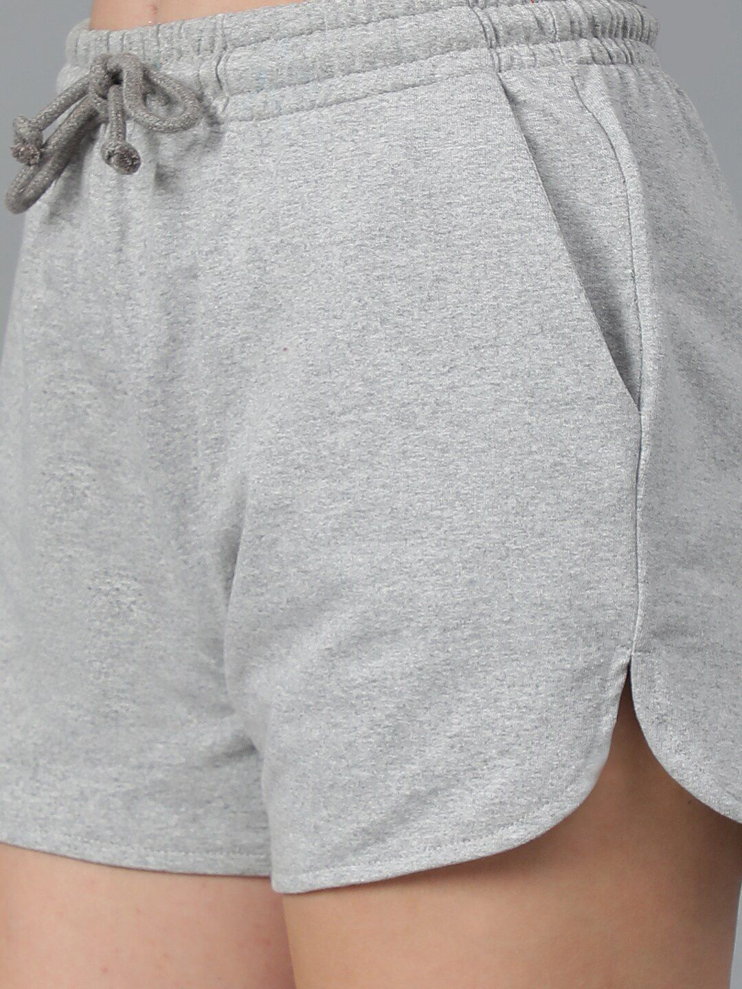 KOTTY Basics Women Grey Mid-Rise Running Sports Shorts