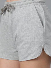 KOTTY Basics Women Grey Mid-Rise Running Sports Shorts