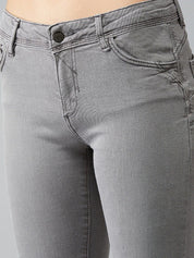 Kotty Women Grey Skinny Fit High-Rise Clean Look Jeans
