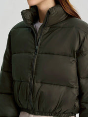 Kotty Stand Collar Crop Puffer Jacket