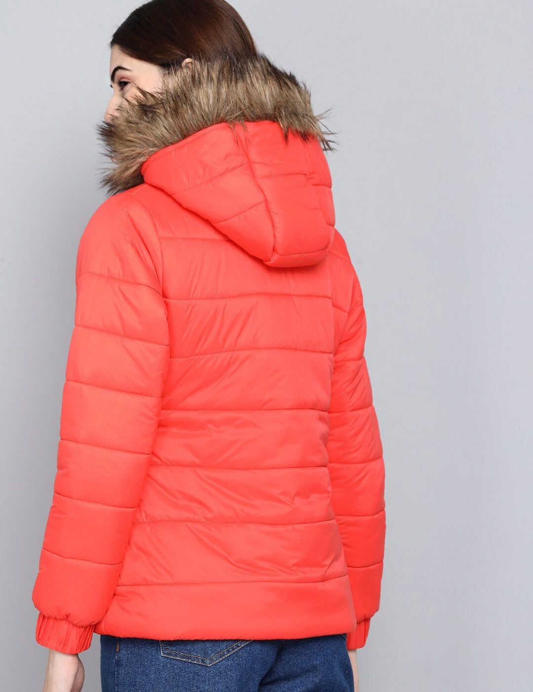 Kotty Women Orange Outdoor Parka Jacket