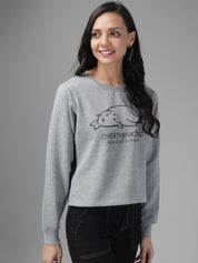 Kotty Women Grey Printed Sweatshirt