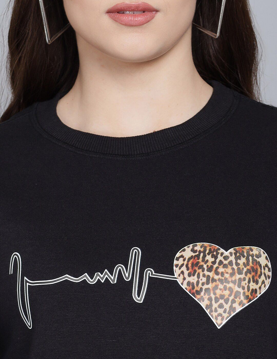 Kotty Women Black Printed Sweatshirt
