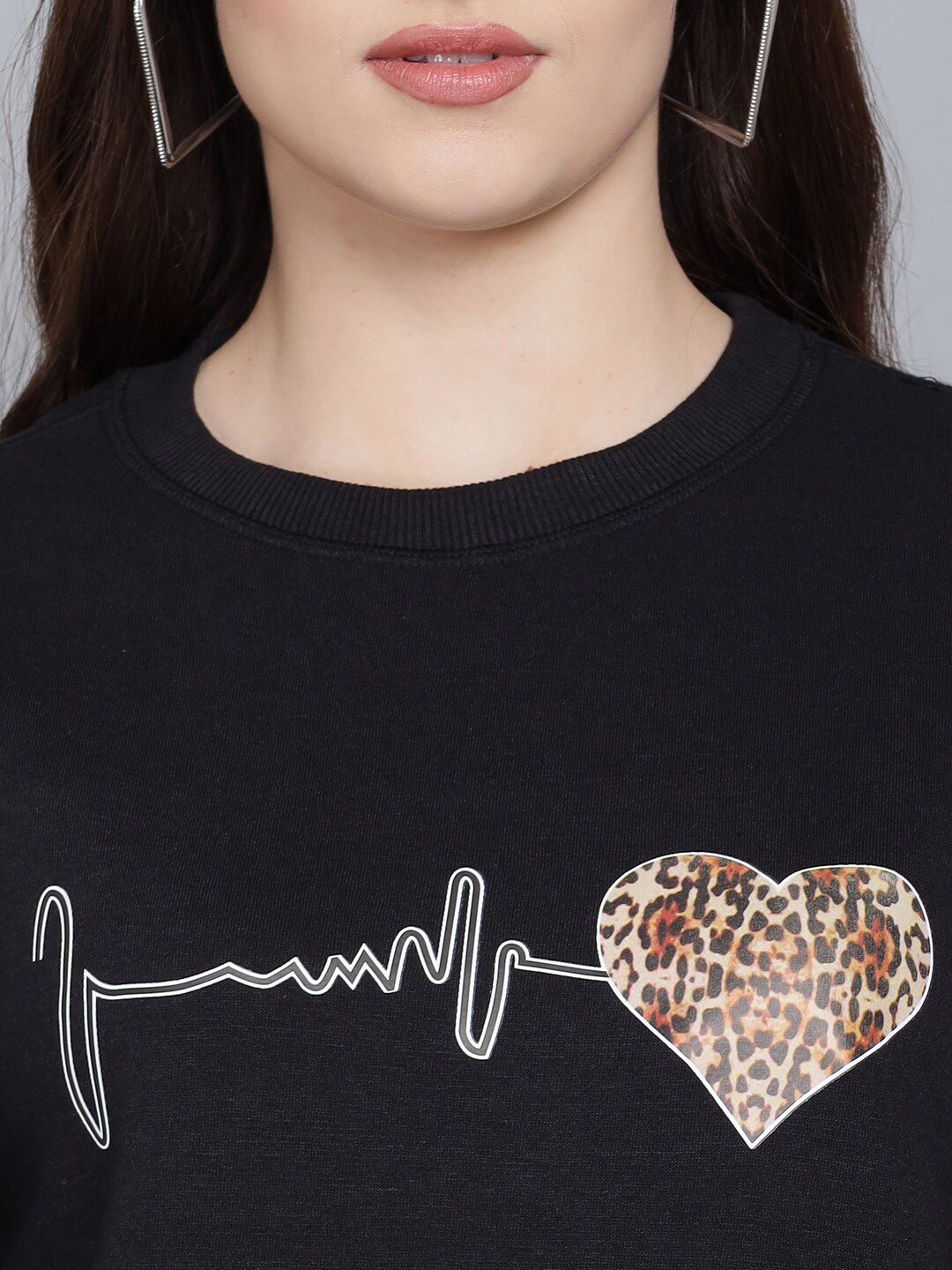 Kotty Women Black Printed Sweatshirt