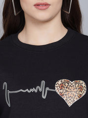 Kotty Women Black Printed Sweatshirt