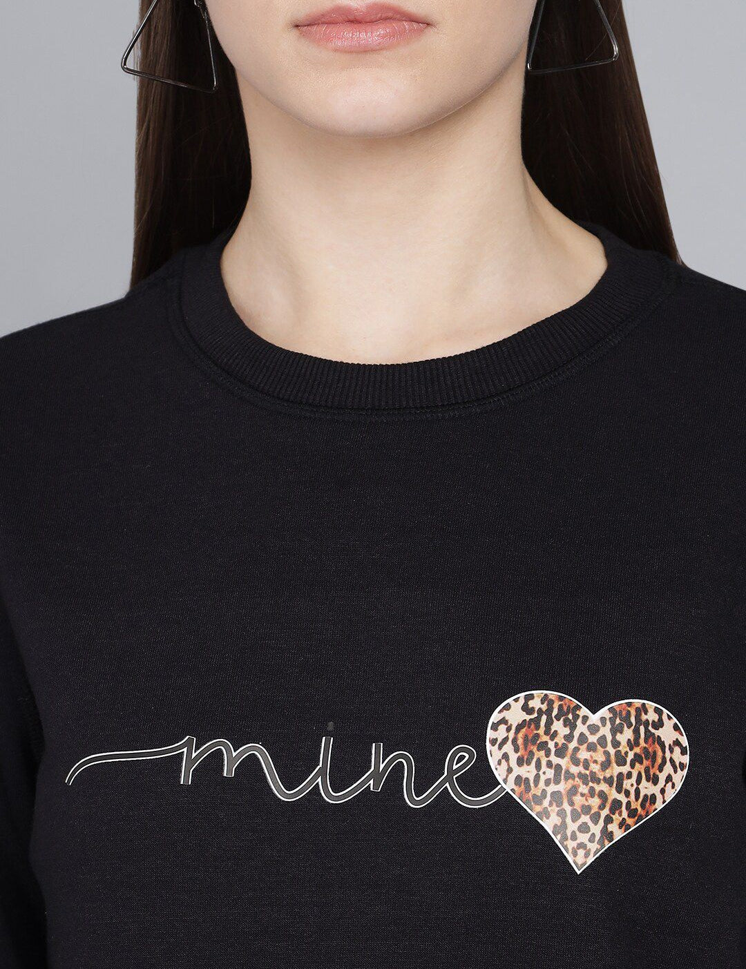 Kotty Woman Black Printed Sweatshirt
