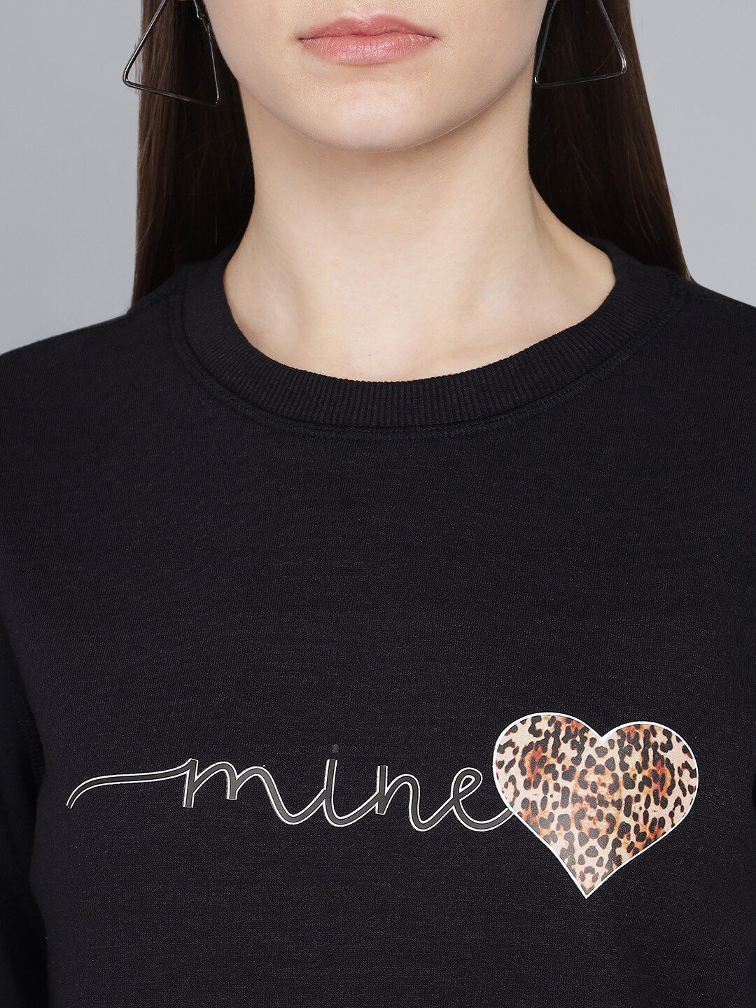 Kotty Woman Black Printed Sweatshirt
