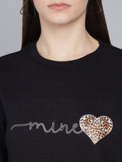 Kotty Woman Black Printed Sweatshirt