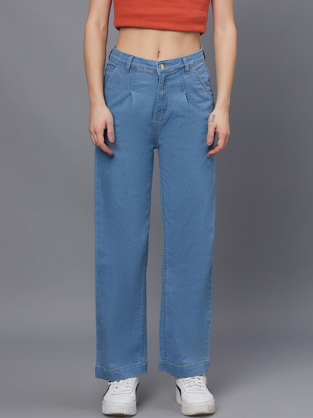 Kotty Women Blue Jean Straight Fit Stretchable Jeans