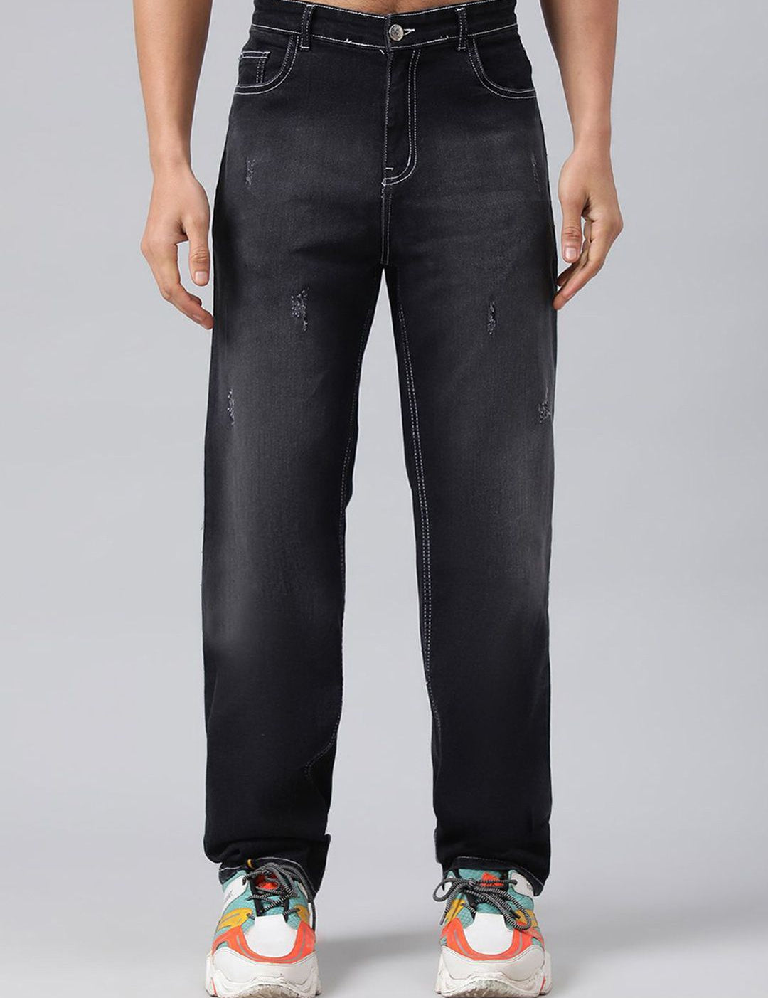 Kotty Men Mid-Rise Jean Low Distress Heavy Fade Stretchable Cotton Jeans