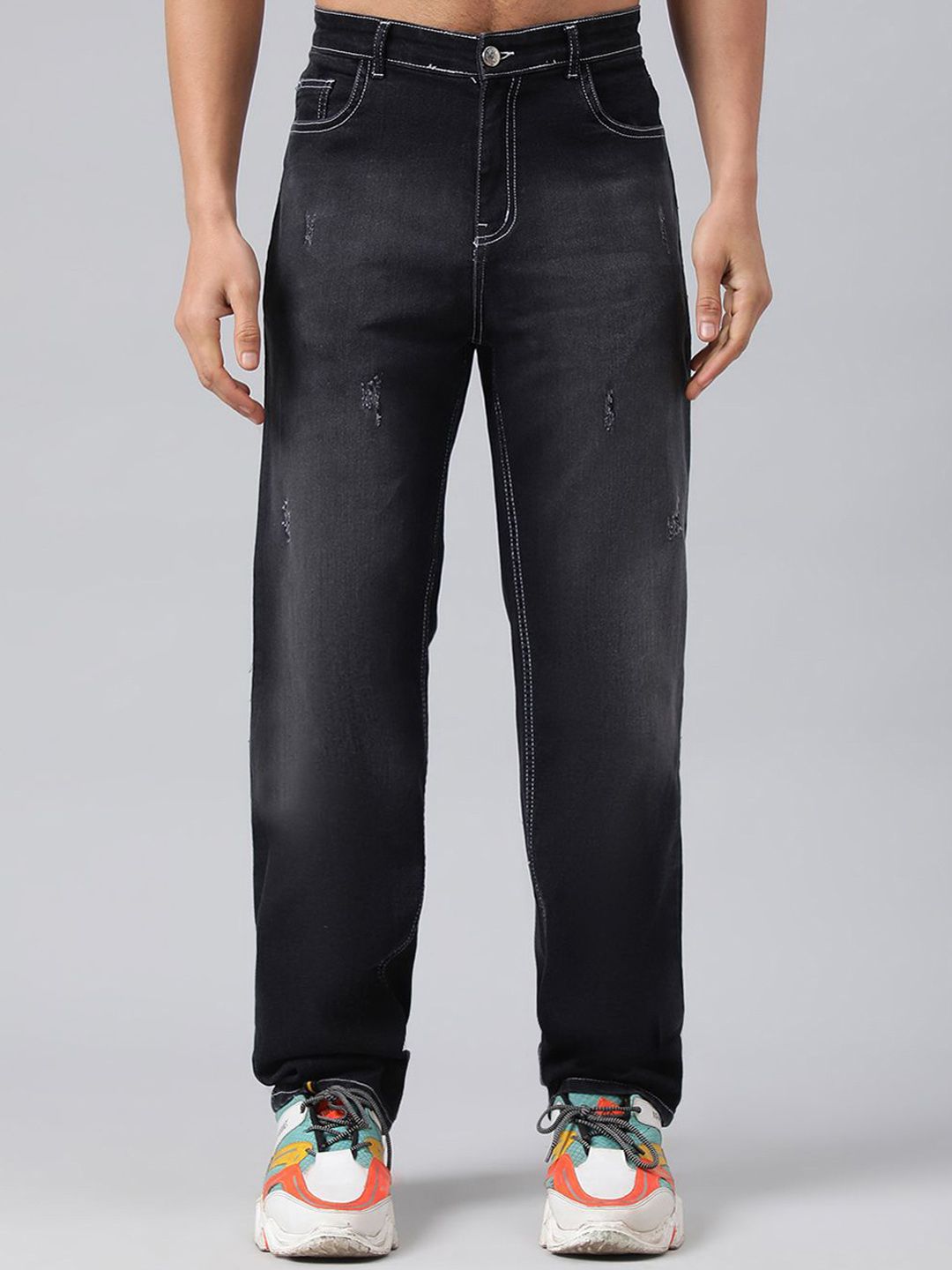 Kotty Men Mid-Rise Jean Low Distress Heavy Fade Stretchable Cotton Jeans