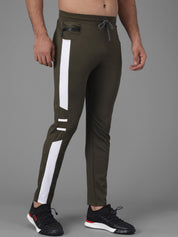 Kotty Men Olive Green Solid Track Pants