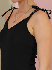 Kotty Shoulder Straps Solid A-Line Dress