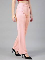 Kotty Women Straight Fit High-Rise Easy Wash Trousers