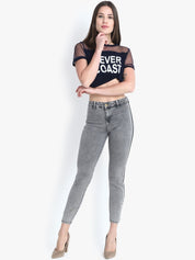 Kotty Women Grey Skinny Fit High-Rise Clean Look Stretchable Jeans