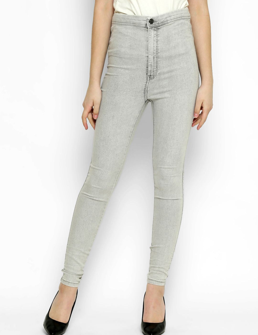 Kotty Women Grey Skinny Fit High-Rise Clean Look Jeans
