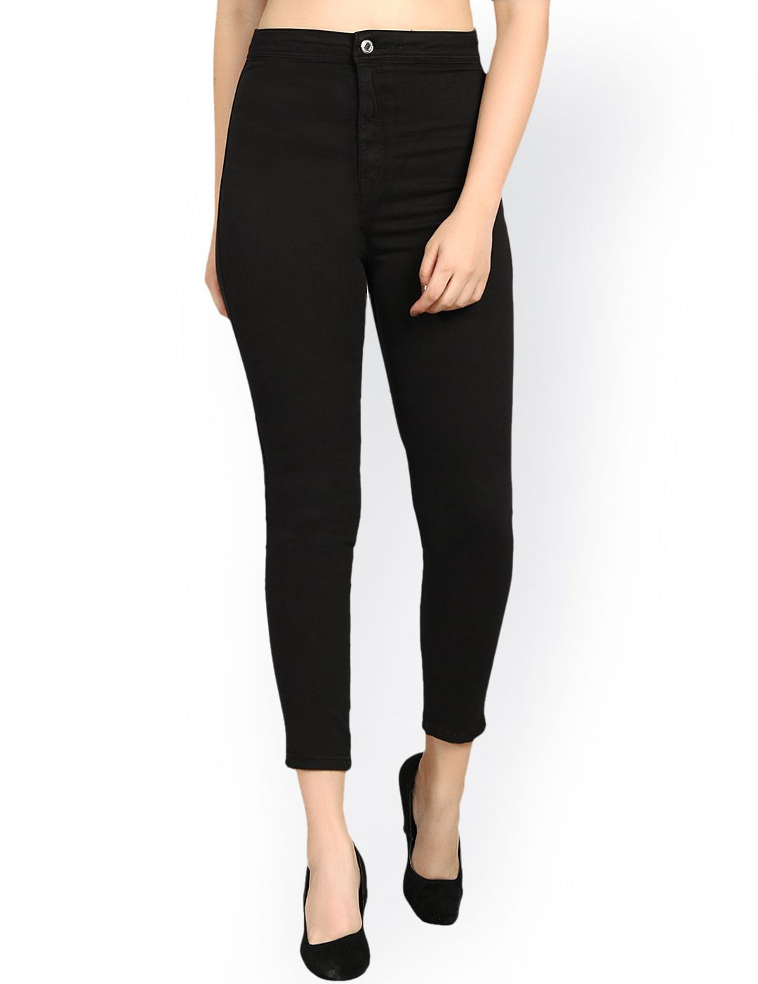 Kotty Women Black Skinny Fit High-Rise Clean Look Stretchable Jeans