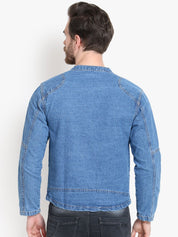 Kotty Men Blue Solid Denim Jacket