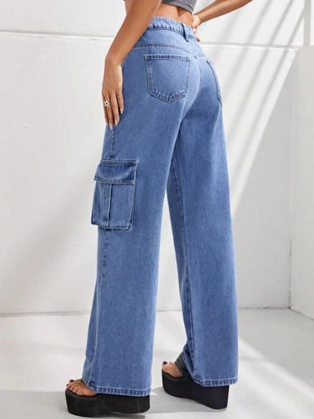 Kotty Women Jean Straight Fit High-Rise Highly Distressed Cotton Stretchable Jeans